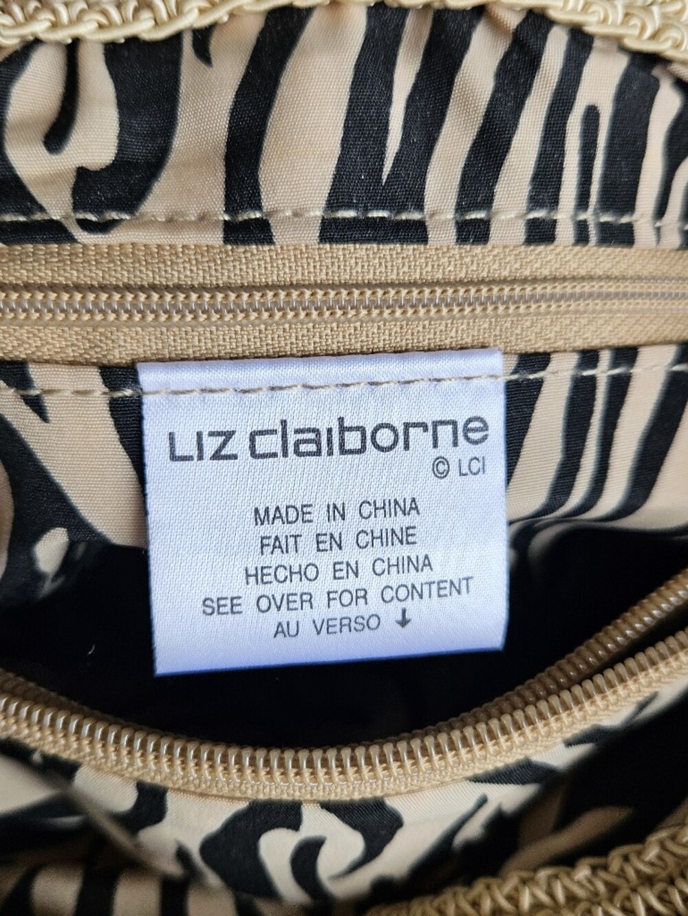 Liz Claiborne Woven Tote With Chunky Handle - Picture 6 of 7